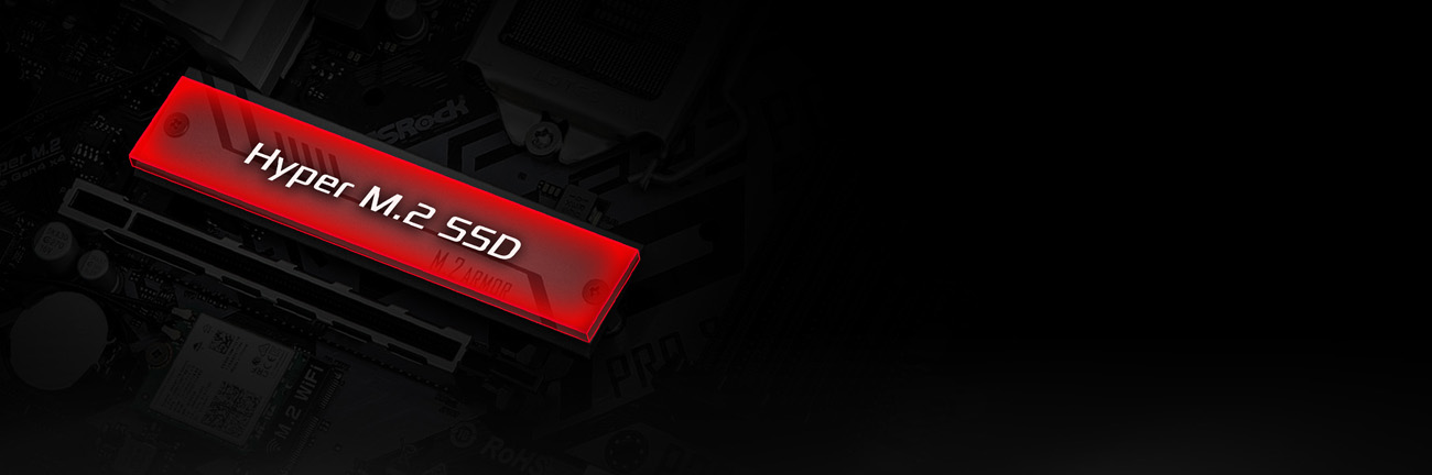 A Hyper M.2 SSD card is installed on the B560M Pro4/ac+ motherboard